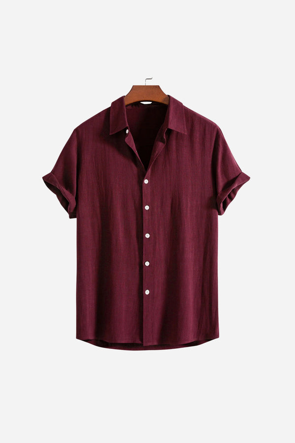 Coastal Linen Shirt Bordeaux