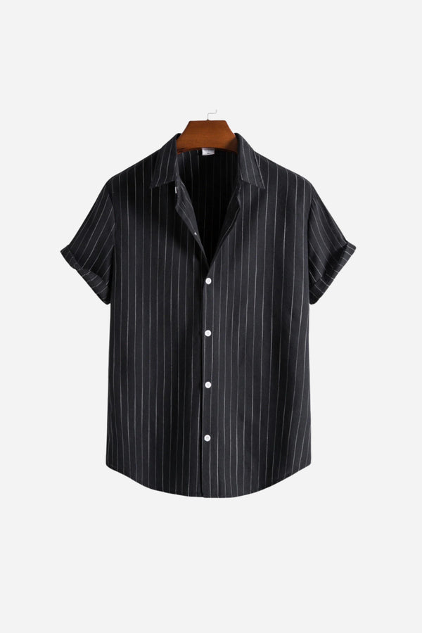 Mayfair striped button-up shirt Black