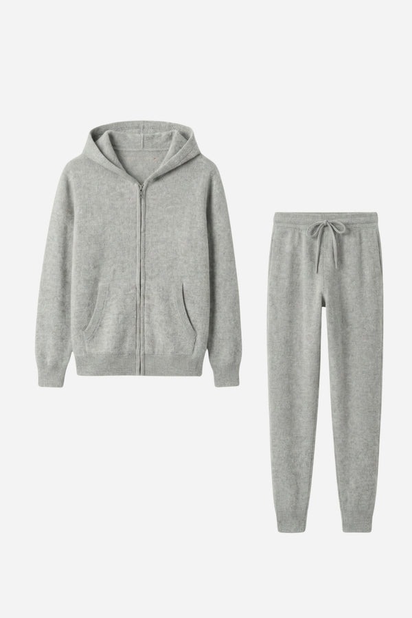 Cashmere Hooded Lounge Set Dove Grey