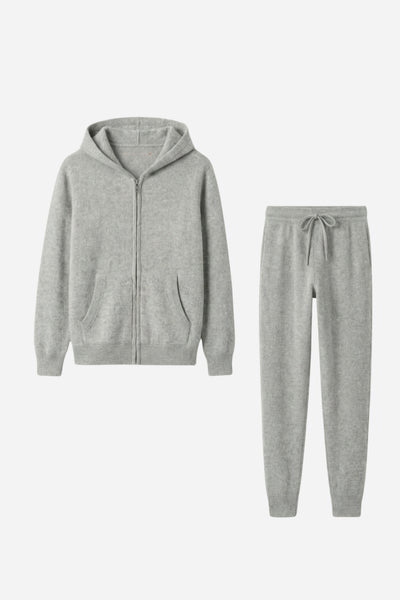 Cashmere Hooded Lounge Set Dove Grey