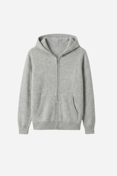 Mayfair Cashmere Zip Cardigan Dove Grey