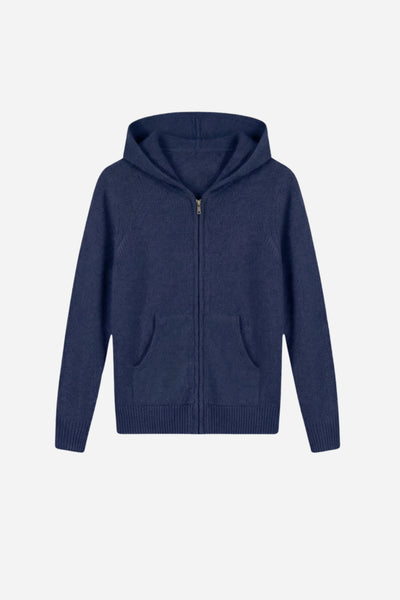 Mayfair Cashmere Zip Cardigan Blue