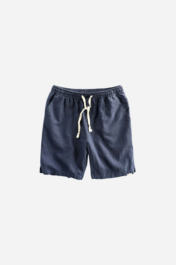Mayfair Linen Drawstring Shorts Navy