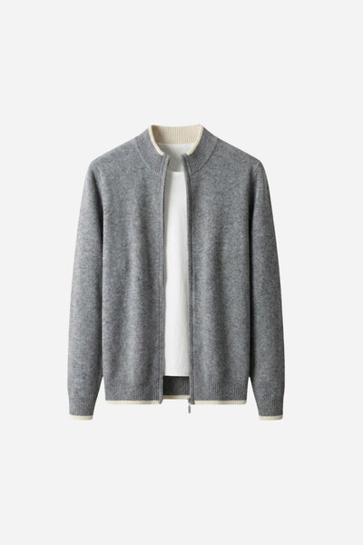 Mayfair Cashmere Zip Cardigan Grey