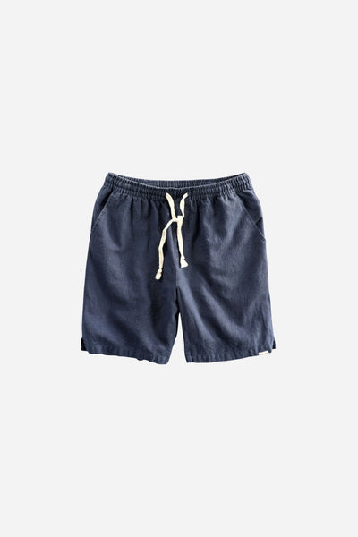 Mayfair Linen Drawstring Shorts Navy