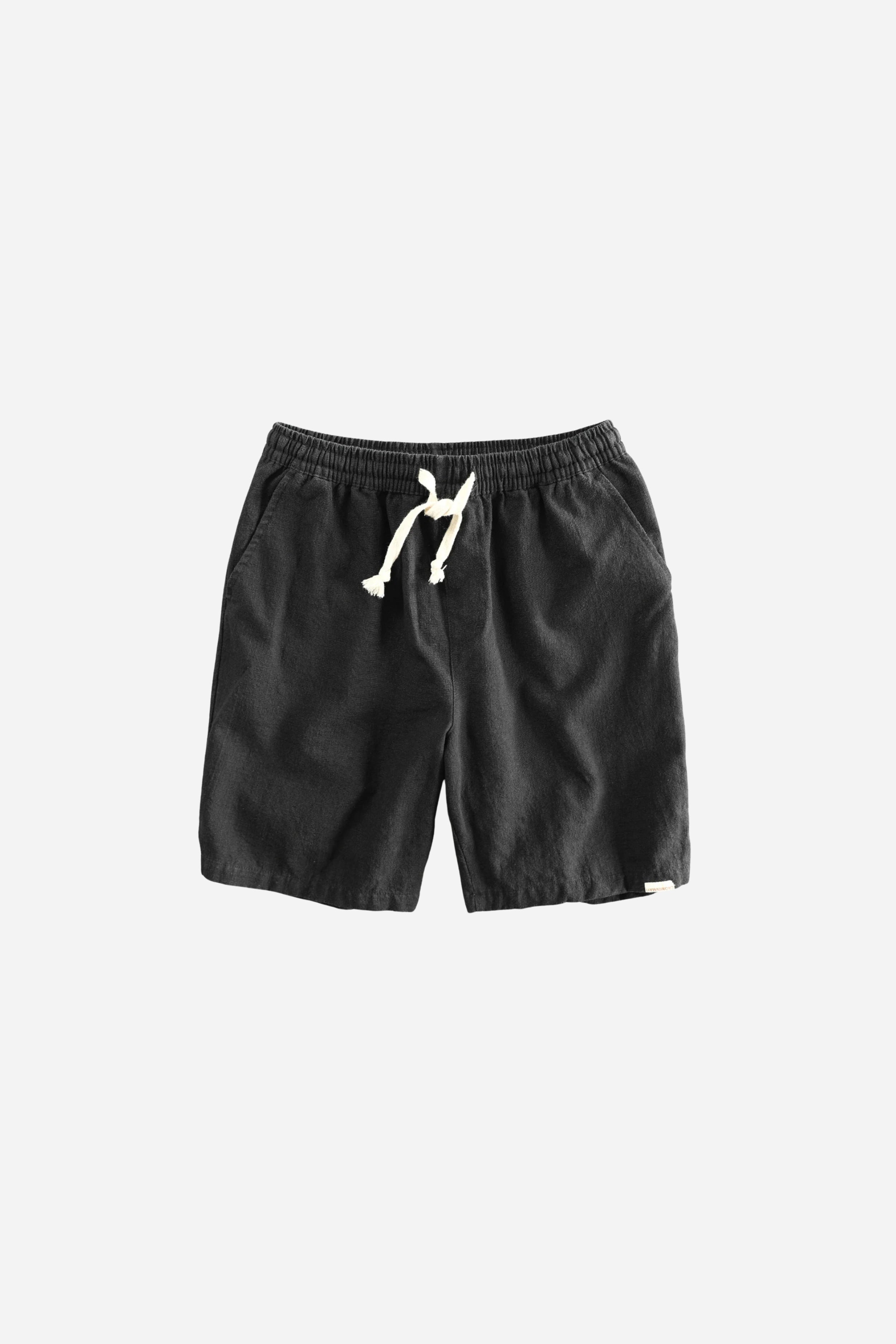 Mayfair Linen Drawstring Shorts Black