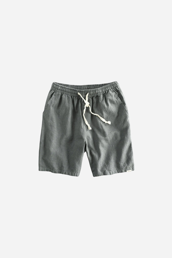 Mayfair Linen Drawstring Shorts Grey