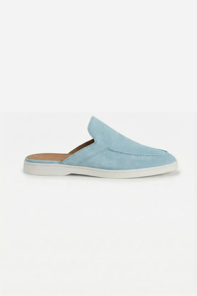 Positano Suede Mule Baby Blue