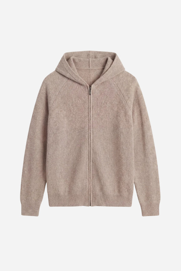 Ashford Cashmere Zip Cardigan Brown