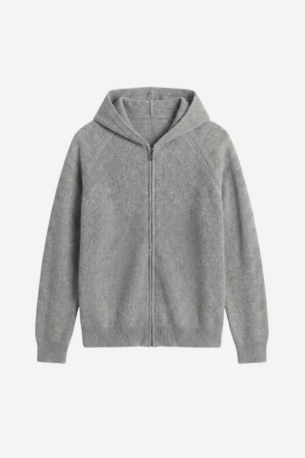 Ashford Cashmere Zip Cardigan Grey