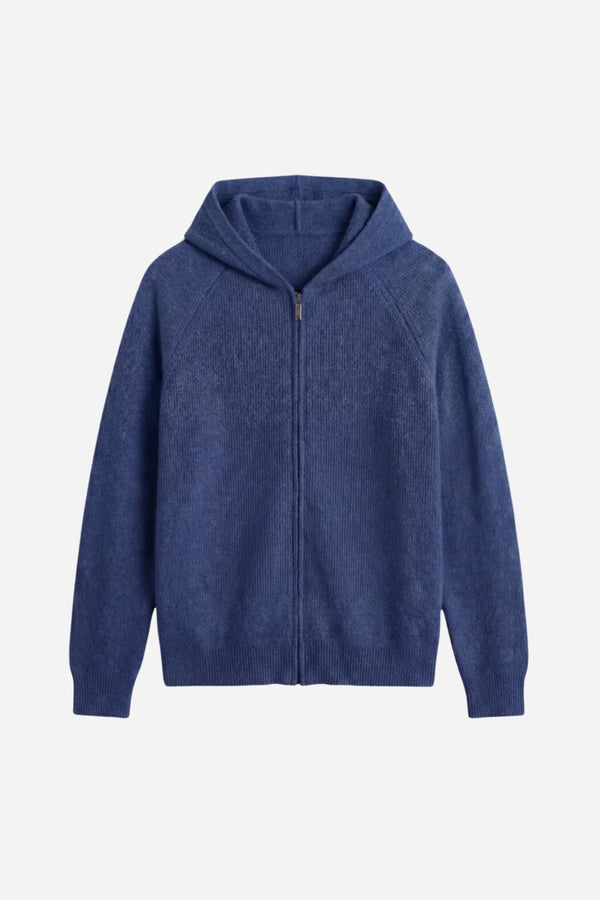 Ashford Cashmere Zip Cardigan Blue