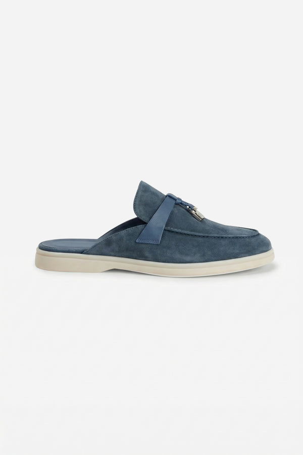 Portobello Suede Mule Steel Blue