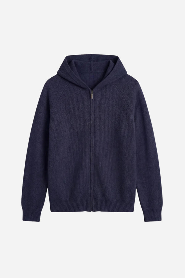 Ashford Cashmere Zip Cardigan Navy