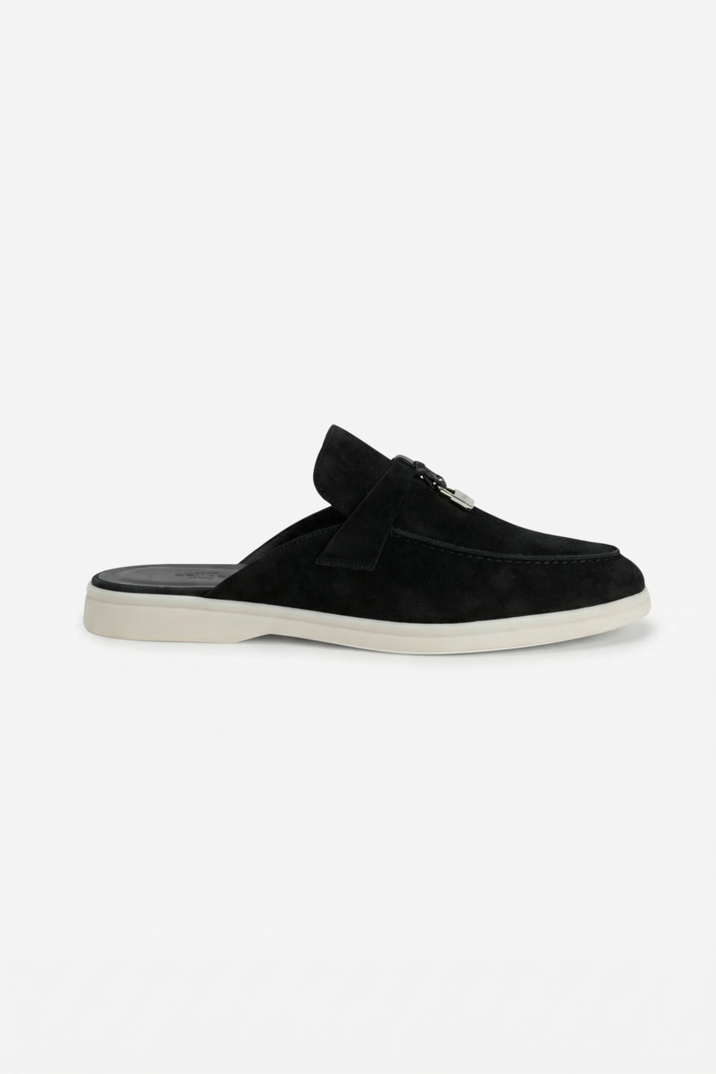 Portobello Suede Mule Black