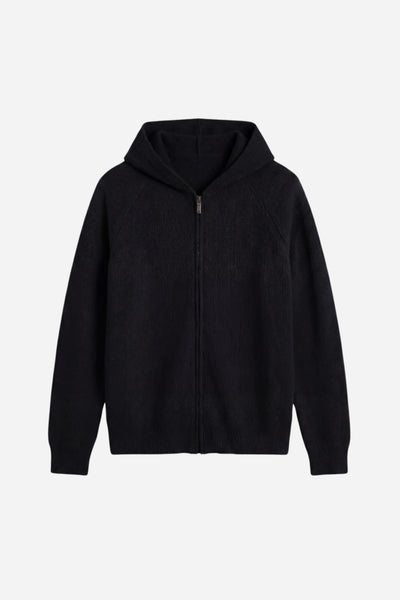 Ashford Cashmere Zip Cardigan Black