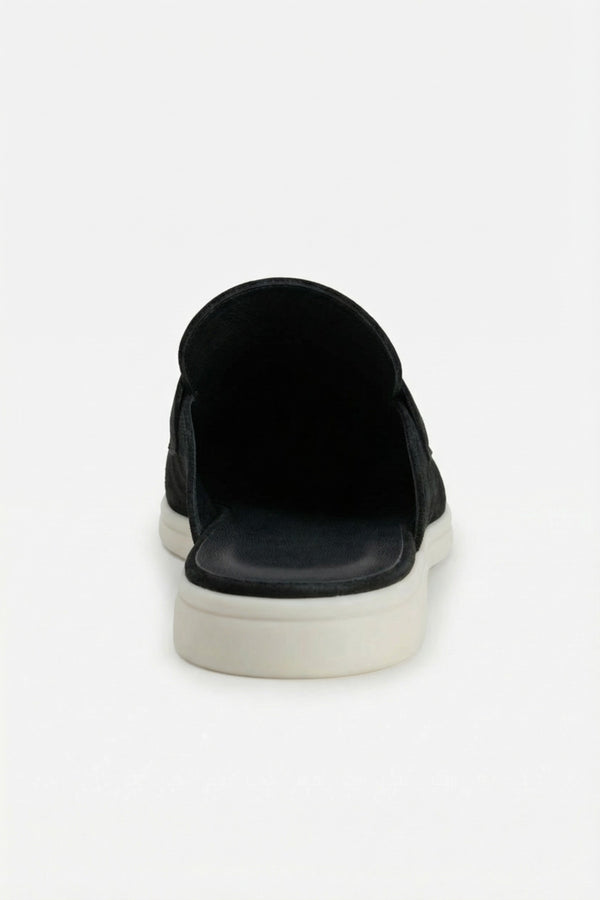 Portobello Suede Mule Black