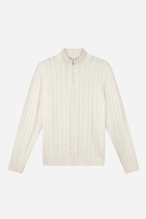 Kensington Cashmere Quarter Zip Beige