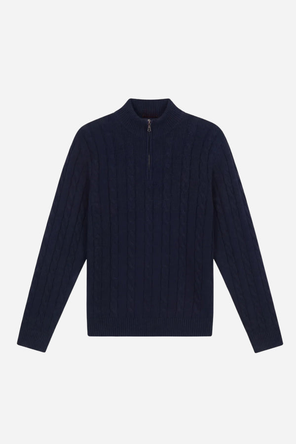 Kensington Cashmere Quarter Zip Navy
