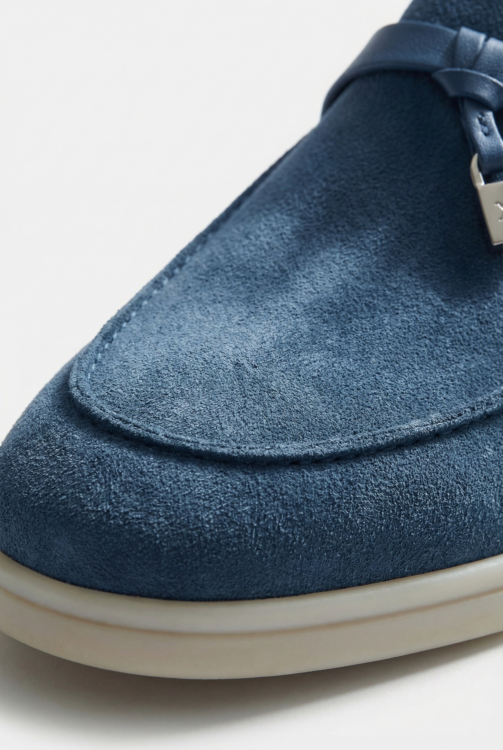Portobello Suede Mule Steel Blue
