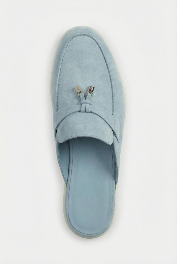 Portobello Suede Mule Baby Blue