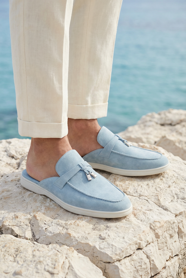Portobello Suede Mule Baby Blue