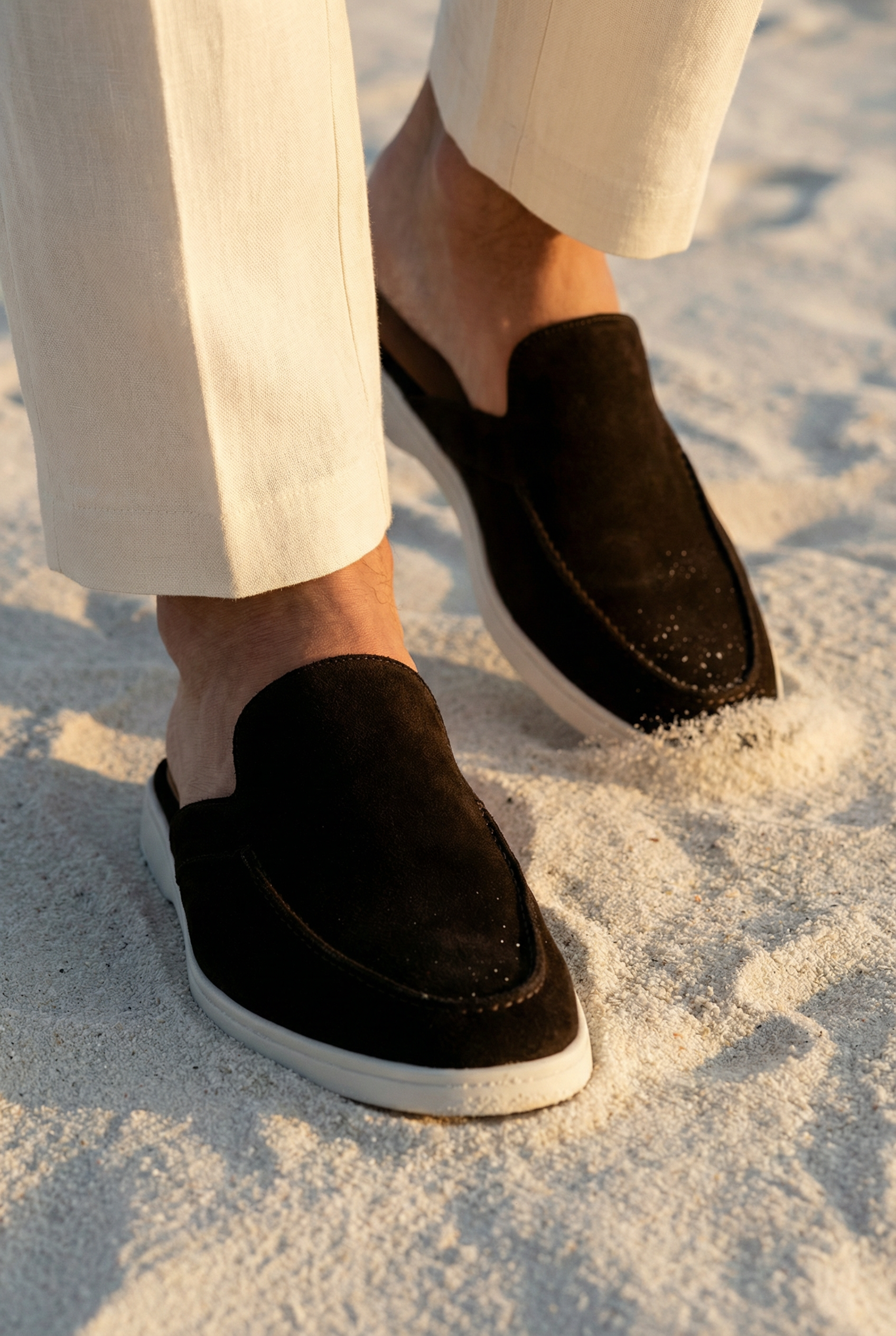 Positano Suede Mule Black