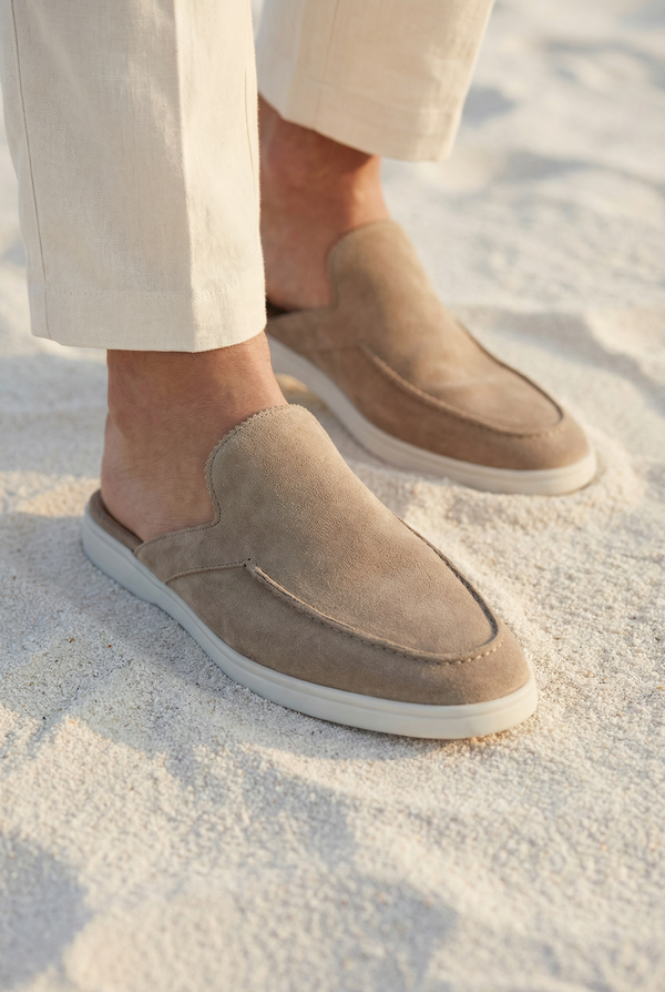 Positano Suede Mule Taupe