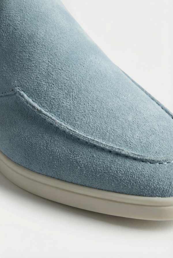Positano Suede Mule Baby Blue