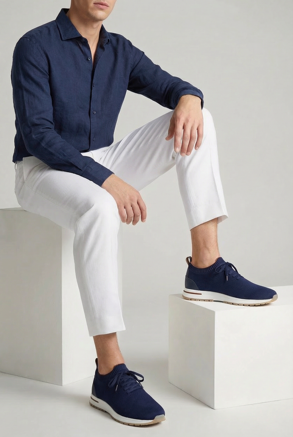 Mayfair Knit Sneaker Navy Blue