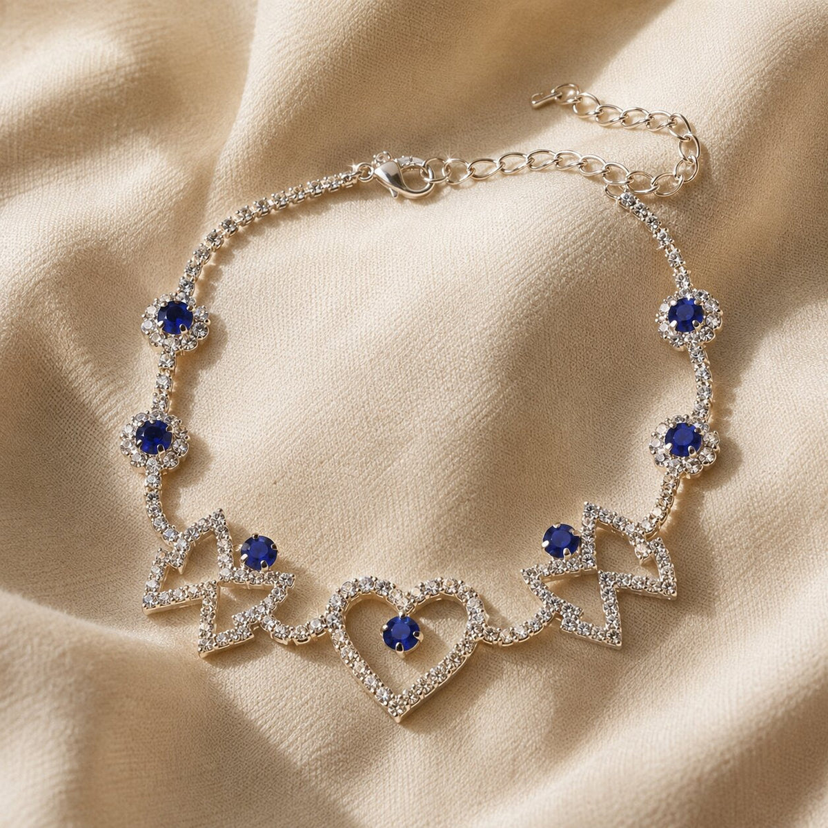 Heart and Butterfly Silver Anklet