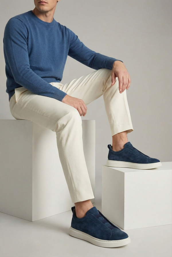 Mayfair Suede Slip-On Navy