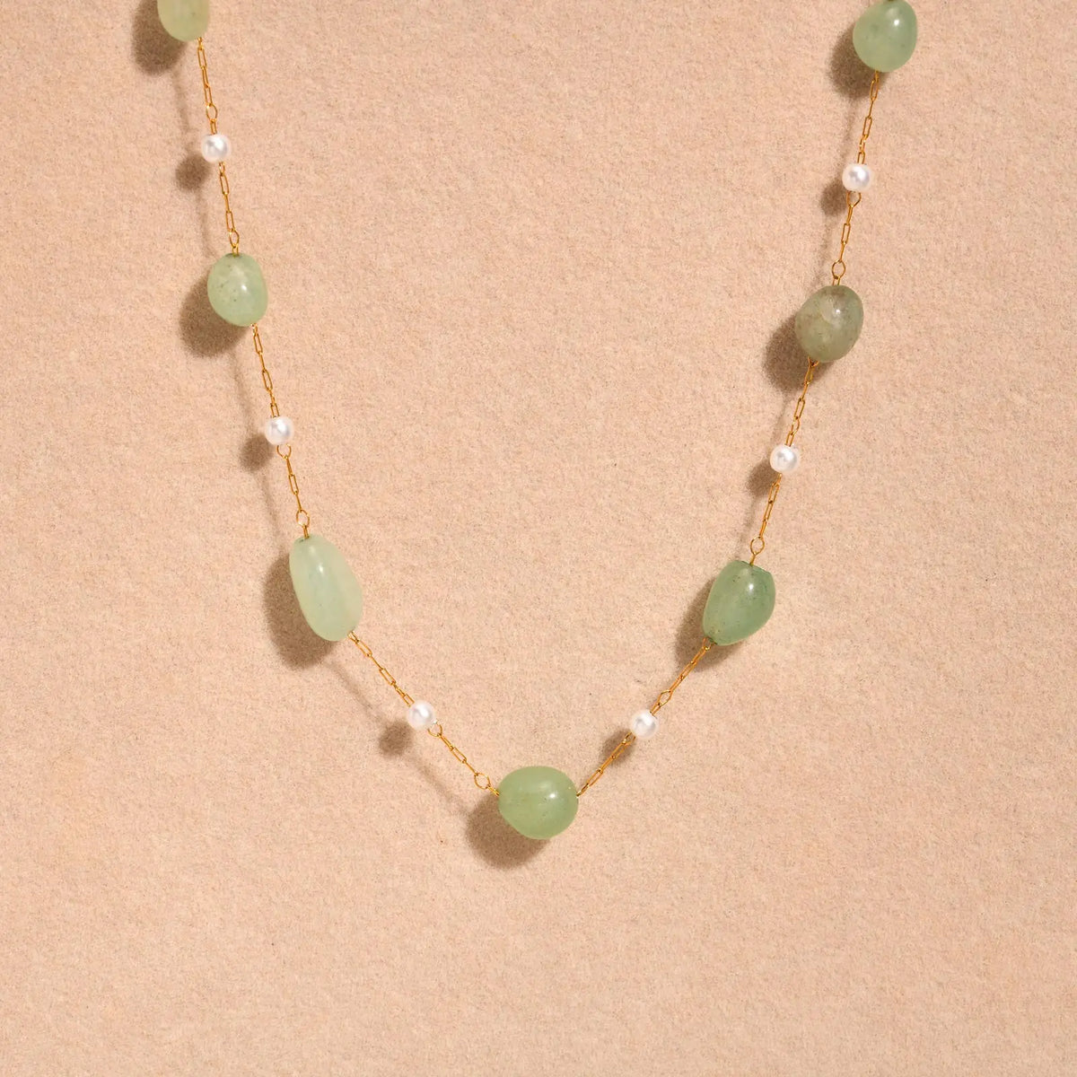 Bohemian Beaded Pearl Chain Necklace