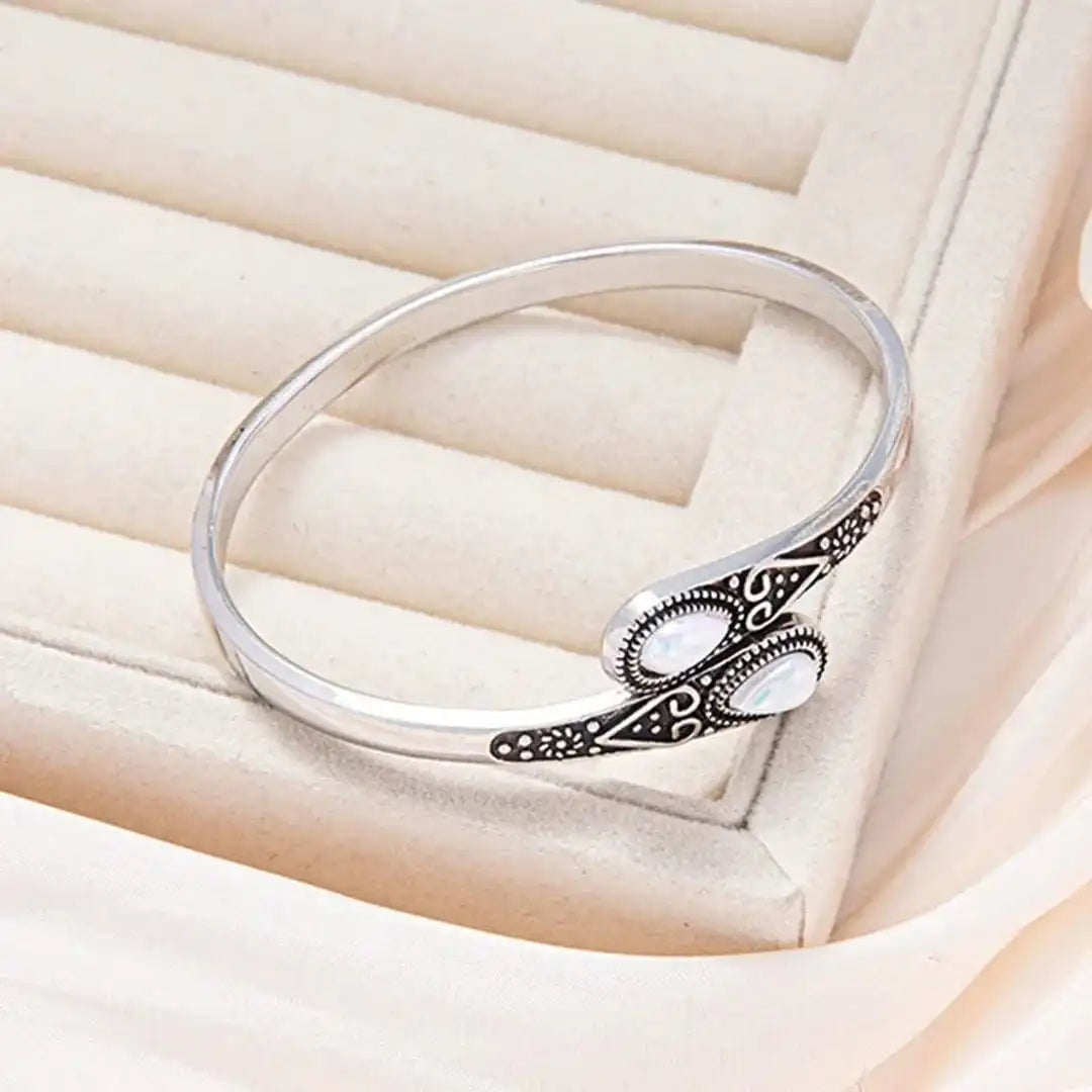 Vintage Bracelet with Colorful Gems & Tribal Design
