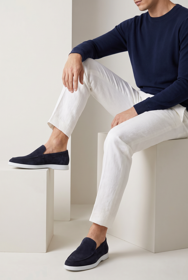 Classic Suede Loafer Navy