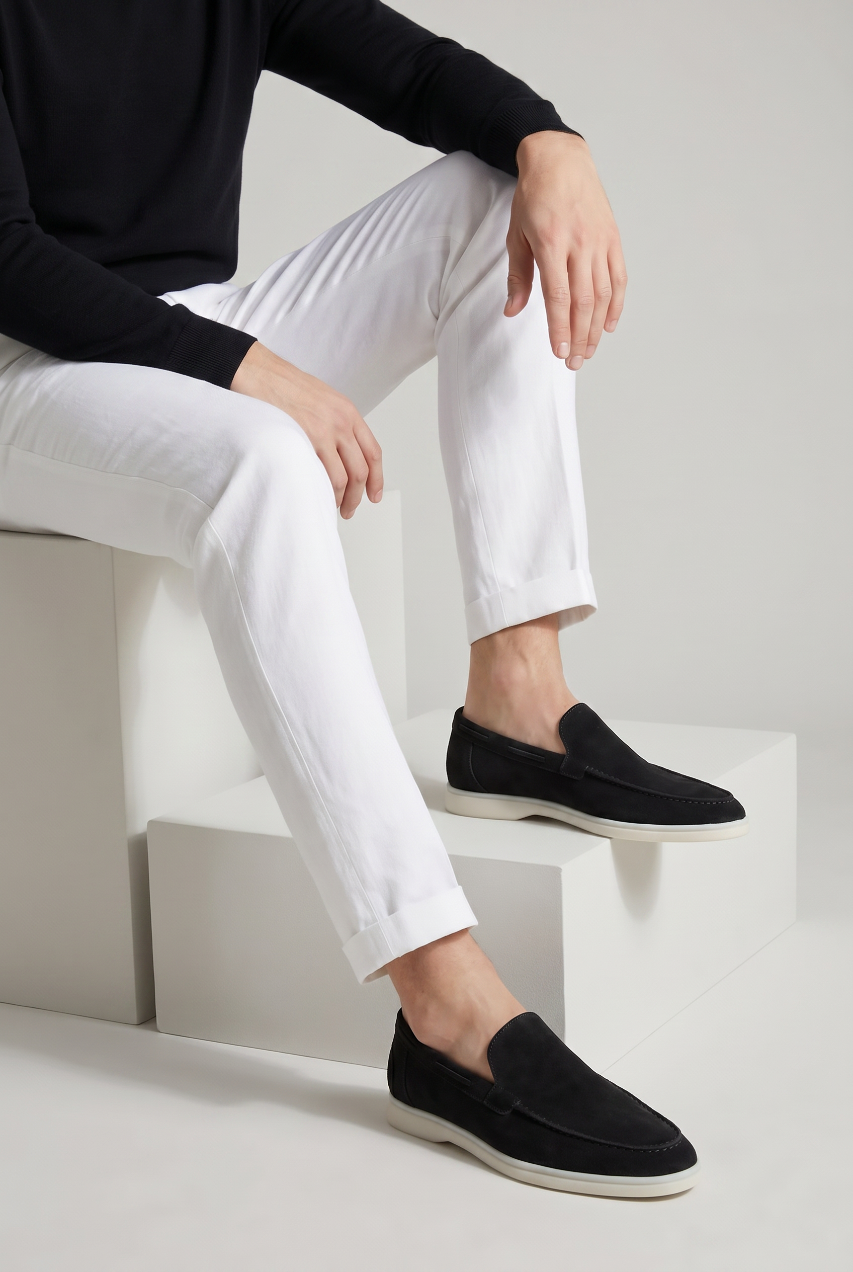 Classic Suede Loafer Black