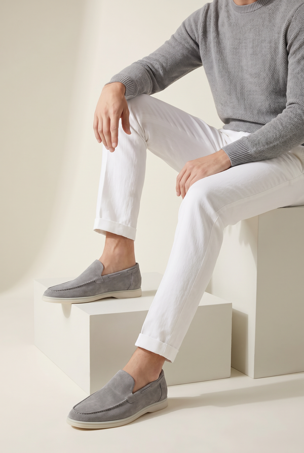 Classic Suede Loafer Grey