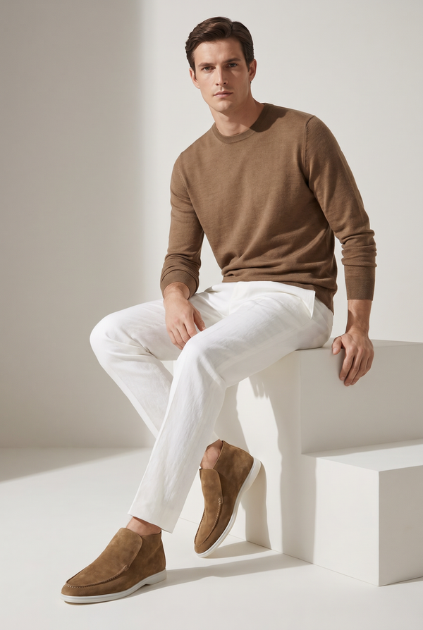 Captial Suede Loafer Camel