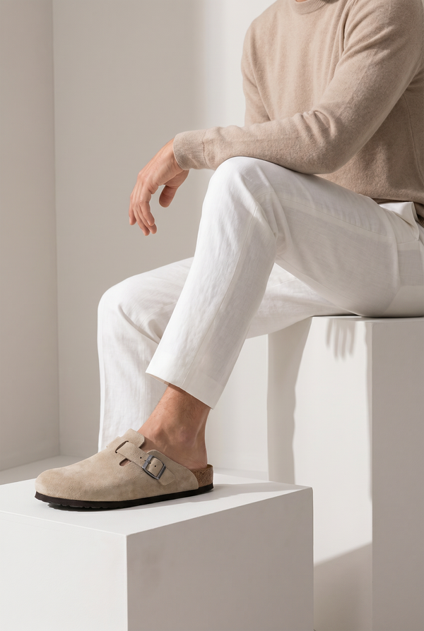 Mayfair Calfsuede Clog Beige