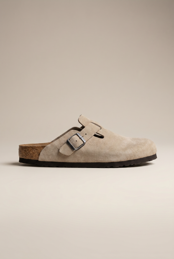 Mayfair Calfsuede Clog Beige