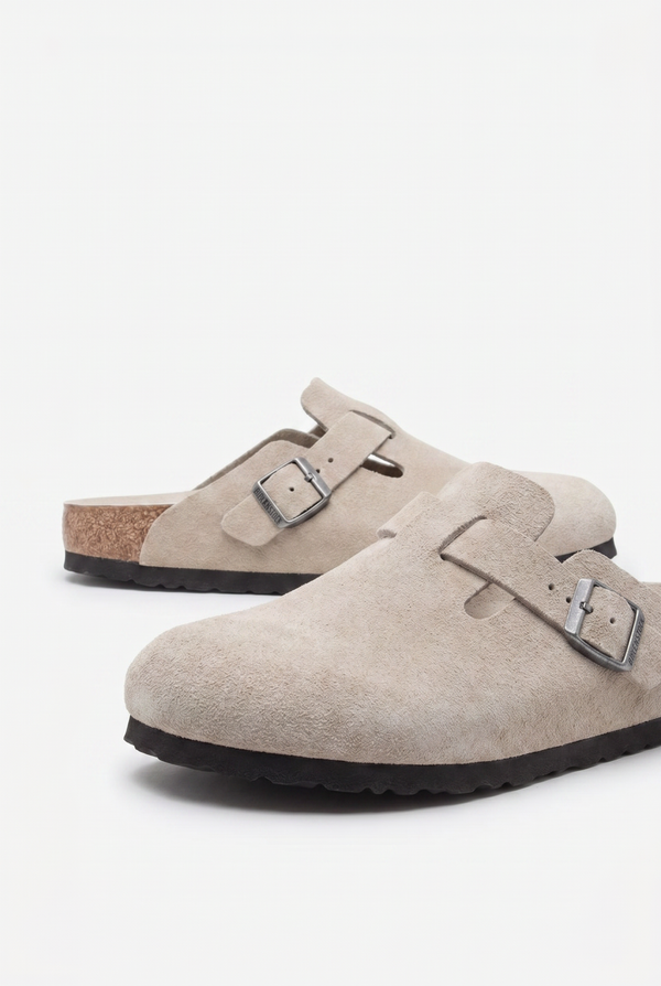 Mayfair Calfsuede Clog Beige