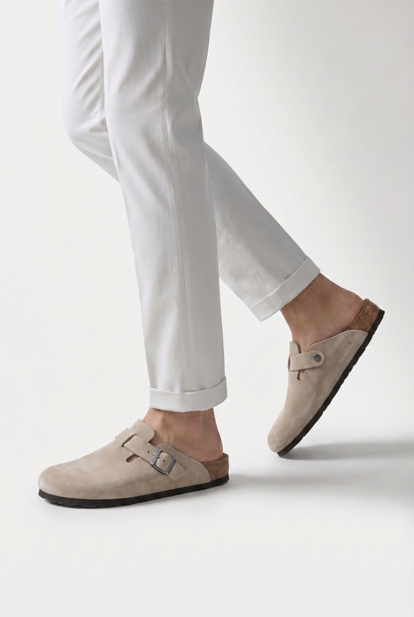 Mayfair Calfsuede Clog Beige