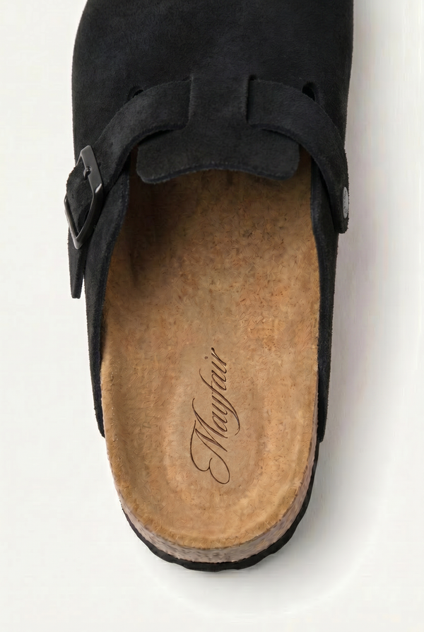 Mayfair Calfsuede Clog Black
