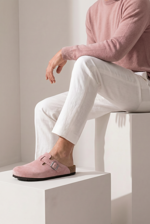 Mayfair Calfsuede Clog Pink