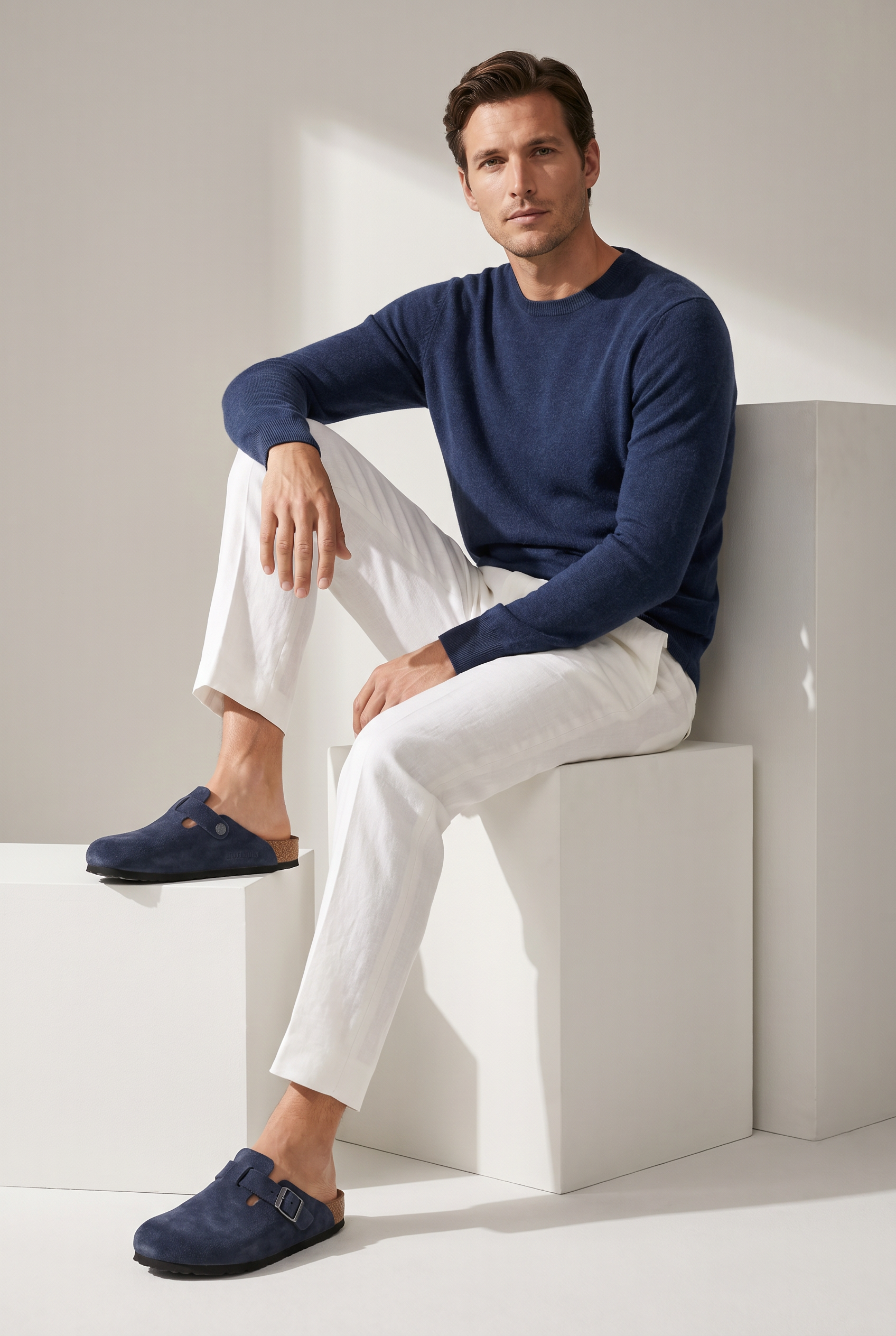 Mayfair Calfsuede Clog Navy