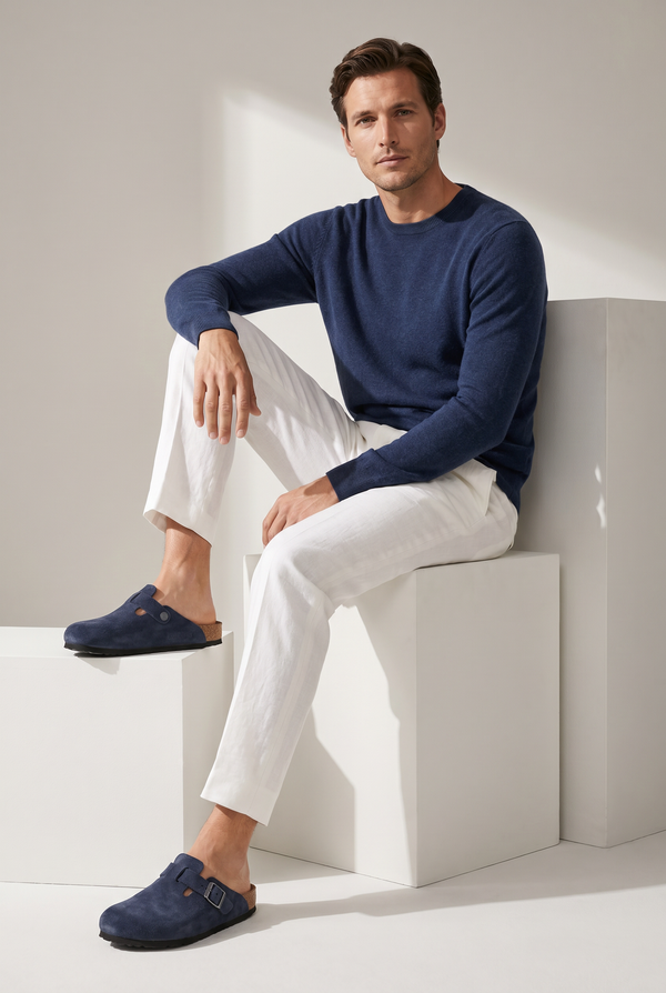 Mayfair Calfsuede Clog Navy