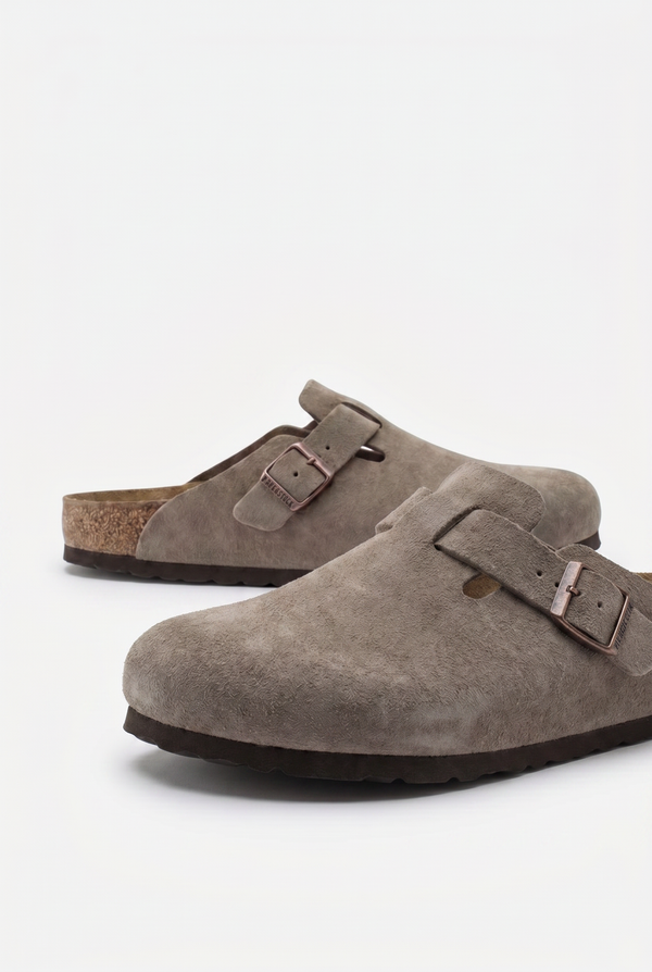 Mayfair Calfsuede Clog taupe