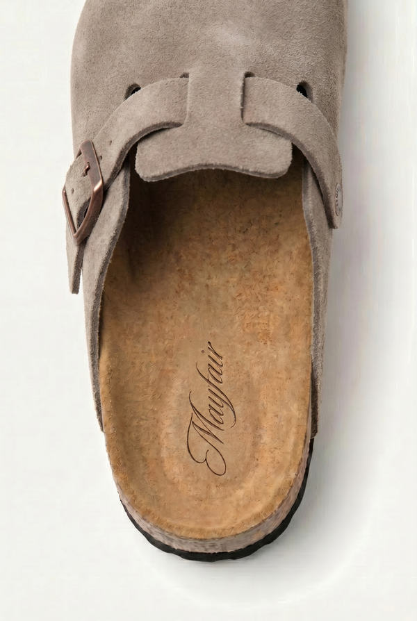 Mayfair Calfsuede Clog taupe