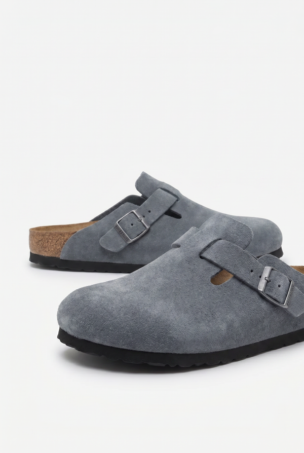 Mayfair Calfsuede Clog Stone Gray