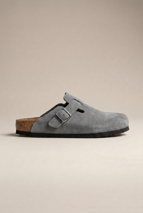 Mayfair Calfsuede Clog Stone Gray