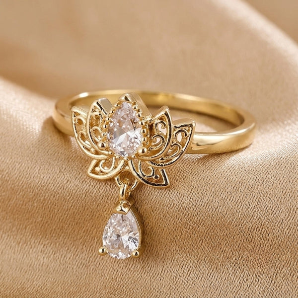 Radiant Lotus Zirconia Ring